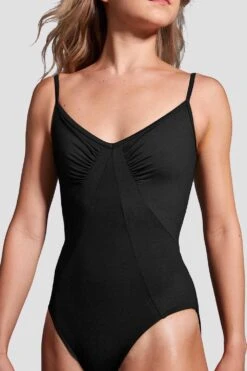 Ladies Mirella Black Label Ruched V-Neck Leotard -Pas de Soie Store 1zGWQlHF