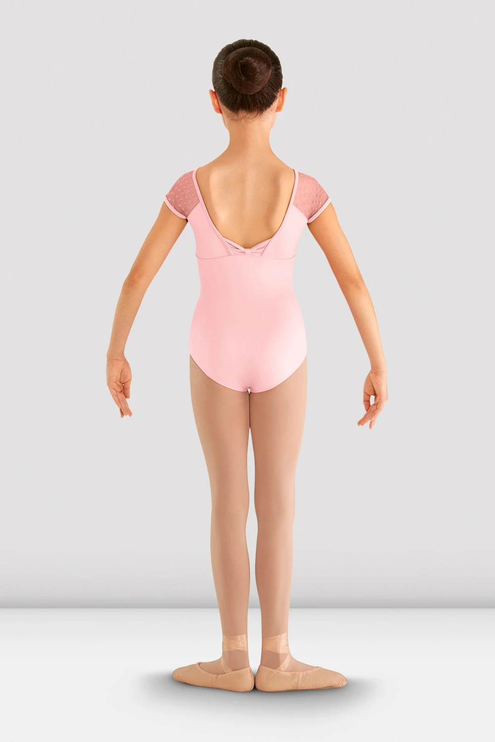 Girls Heart Mesh Cap Sleeve Leotard 2 Girls Heart Mesh Cap Sleeve Leotard - Image 2