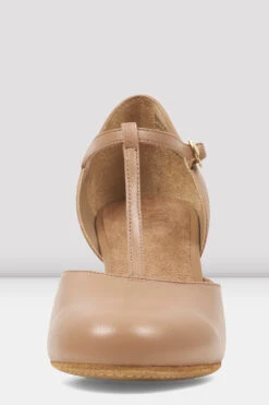 Ladies Split Flex Leather Character Shoes -Pas de Soie Store S0390L TAN FRONT